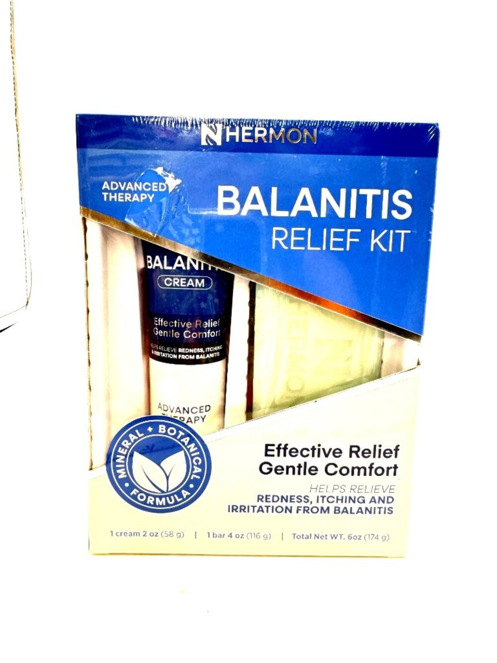 Hermon Balanitis Relief Kit 6oz Men Mineral Botanical Formula Redness Itching Ir